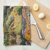 ビンセント・ヴァン・ゴッホ – コルデビルの草葺きコテージ キッチンタオル (四つ折り)