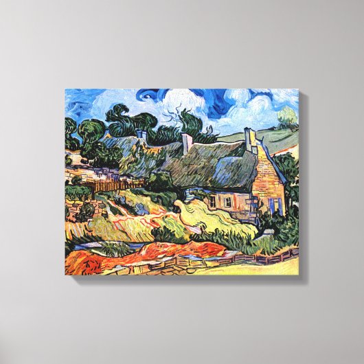ビンセント・ヴァン・ゴッホ – コルデビルの草葺きコテージ キャンバスプリント (正面)