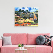 ビンセント・ヴァン・ゴッホ – コルデビルの草葺きコテージ キャンバスプリント (インサイチュ (リビング))