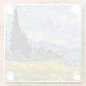 ビンセント・ヴァン・ゴッホ – サイプレス付き小麦畑 ガラスコースター (裏面)