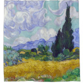 ビンセント・ヴァン・ゴッホ – サイプレス付き小麦畑 シャワーカーテン (正面)