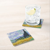 ビンセント・ヴァン・ゴッホ – サイプレス付き小麦畑 スクエアペーパーコースター (インサイチュ)