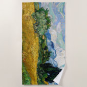 ビンセント・ヴァン・ゴッホ – サイプレス付き小麦畑 ビーチタオル (正面)