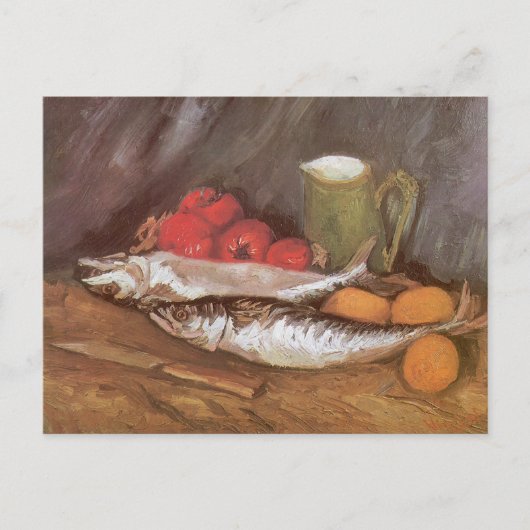 ビンセント・ヴァン・ゴッホ – サバ、レモン、トマト ポストカード (正面)