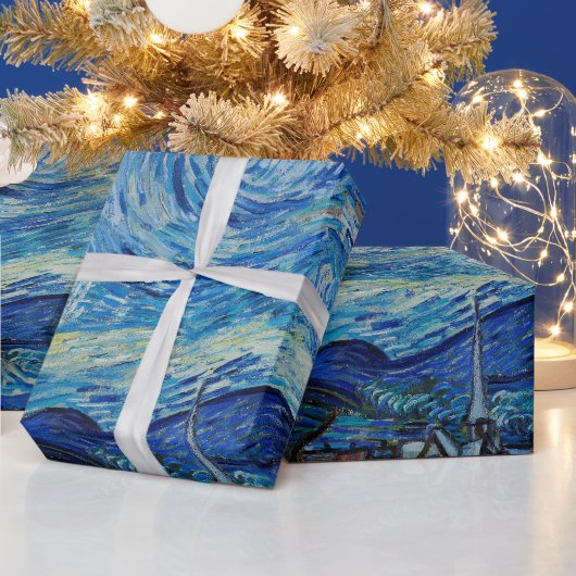 ビンセント・ヴァン・ゴッホ・ザ・スターリー・ナイト ラッピングペーパー (クリスマス)