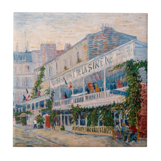 ビンセント・ヴァン・ゴッホ – ザ・レストラン・デ・ラ・シレーネ タイル (正面)