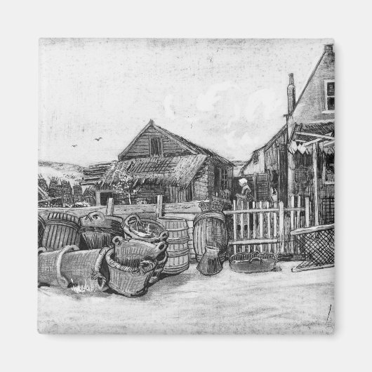 ビンセント・ヴァン・ゴッホ |シェベニンゲン，魚の乾燥バーン マグネット (正面)