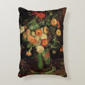 ビンセント・ヴァン・ゴッホ、ジニアスとゲラニウムの花瓶 アクセントクッション (正面(垂直))
