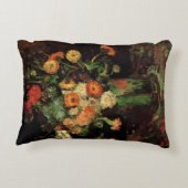 ビンセント・ヴァン・ゴッホ、ジニアスとゲラニウムの花瓶 アクセントクッション (裏面)