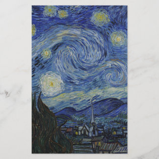 ビンセント・ヴァン・ゴッホ – スターリーナイト。アート絵画ズ 便箋