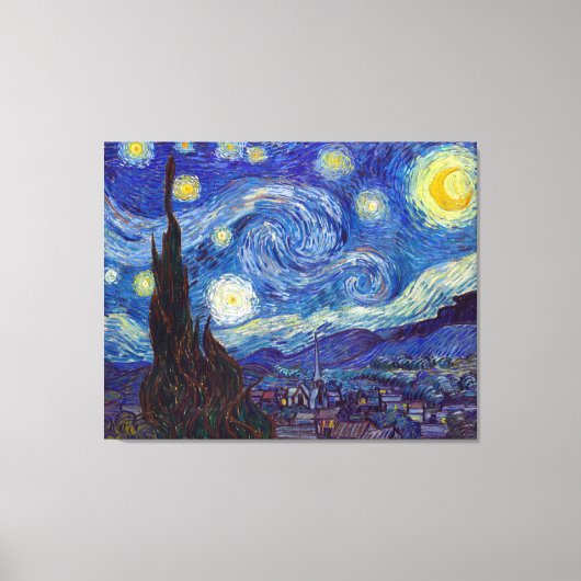 ビンセント・ヴァン・ゴッホ – スターリー・ナイト1889 キャンバスプリント (正面)