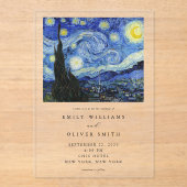 ビンセント・ヴァン・ゴッホ・スター結婚リー・ナイト アクリル招待状 (正面)