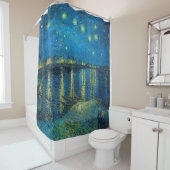ビンセント・ヴァン・ゴッホ・スター・ナイト・オーバー・ザ・ローネ シャワーカーテン (インサイチュ)