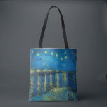 ビンセント・ヴァン・ゴッホ・スター・ナイト・オーバー・ザ・ローネ トートバッグ<br><div class="desc">ヴァンゴッホ最高傑作の星空の夜絵画 – ビンセント・ヴァン・ゴッホによるA'sのRhone上の星空の夜は、星でいっぱいの夜と橋を示す。1888絵を描年に夜のアルレ絵を描スフランス。</div>