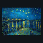ビンセント・ヴァン・ゴッホ・スター・ナイト・オーバー・ザ・ローネ ポスター<br><div class="desc">ヴァンゴッホ最高傑作の星空の夜絵画 – ビンセント・ヴァン・ゴッホによるA'sのRhone上の星空の夜は、星でいっぱいの夜と橋を示す。1888絵を描年に夜のアルレ絵を描スフランス。</div>