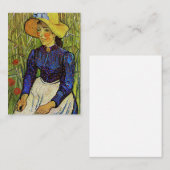 ビンセント・ヴァン・ゴッホ - ストローハットをかぶる農民の少女 ノートカード (正面/裏面)