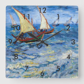 ビンセント・ヴァン・ゴッホ – セイント・マリーズの海景 スクエア壁時計 (正面)