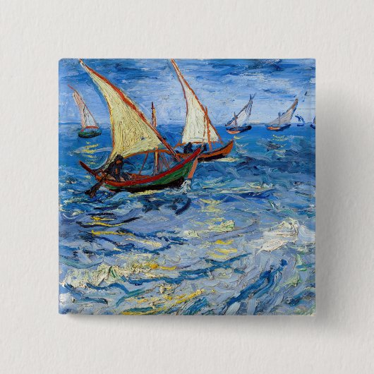 ビンセント・ヴァン・ゴッホ – セイント・マリーズの海景 缶バッジ (正面)