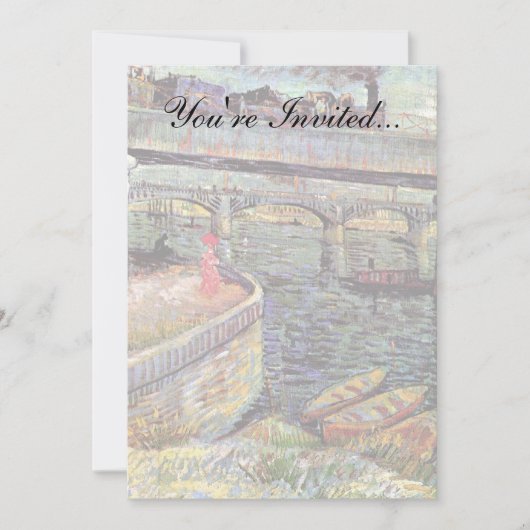 ビンセント・ヴァン・ゴッホ – セーヌ川の橋 招待状 (正面)