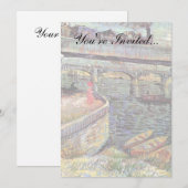 ビンセント・ヴァン・ゴッホ – セーヌ川の橋 招待状 (正面/裏面)