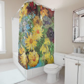 ビンセント・ヴァン・ゴッホ-デイジーとアネモネの花瓶 シャワーカーテン (インサイチュ)