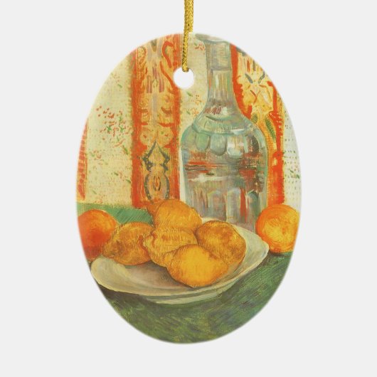 ビンセント・ヴァン・ゴッホ – デカンターとプレート上のレモン セラミックオーナメント (正面)