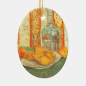 ビンセント・ヴァン・ゴッホ – デカンターとプレート上のレモン セラミックオーナメント (裏面)