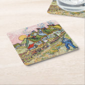 ビンセント・ヴァン・ゴッホ – ハウスと姿 スクエアペーパーコースター (アングル)