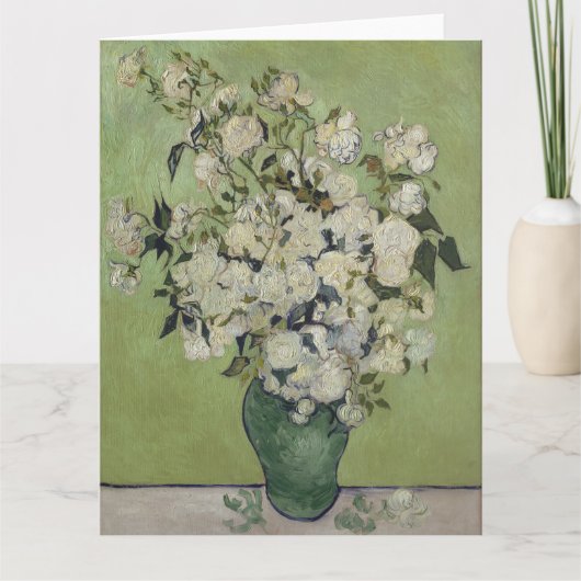 ビンセント・ヴァン・ゴッホ、バラの花瓶、花瓶のバラ カード (正面)