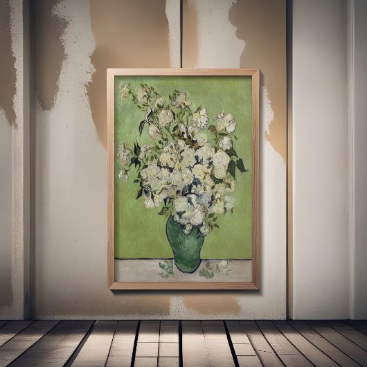 ビンセント・ヴァン・ゴッホ、バラの花瓶、花瓶のバラ フォトプリント           