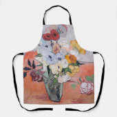 ビンセント・ヴァン・ゴッホ-バラ&アネモネス付き花瓶 エプロン (正面)
