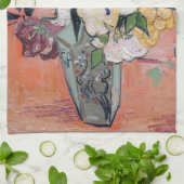 ビンセント・ヴァン・ゴッホ-バラ&アネモネス付き花瓶 キッチンタオル (折り畳み)