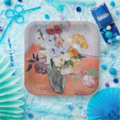 ビンセント・ヴァン・ゴッホ-バラ&アネモネス付き花瓶 ペーパープレート (パーティー)