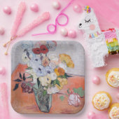 ビンセント・ヴァン・ゴッホ-バラ&アネモネス付き花瓶 ペーパープレート (パーティー)