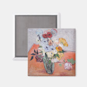 ビンセント・ヴァン・ゴッホ-バラ&アネモネス付き花瓶 マグネット (正面/裏面)