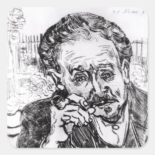 ビンセント・ヴァン・ゴッホ |パイプを持った男 スクエアシール (正面)