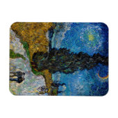 ビンセント・ヴァン・ゴッホ – ヒノキとスターのある道路 マグネット (横)