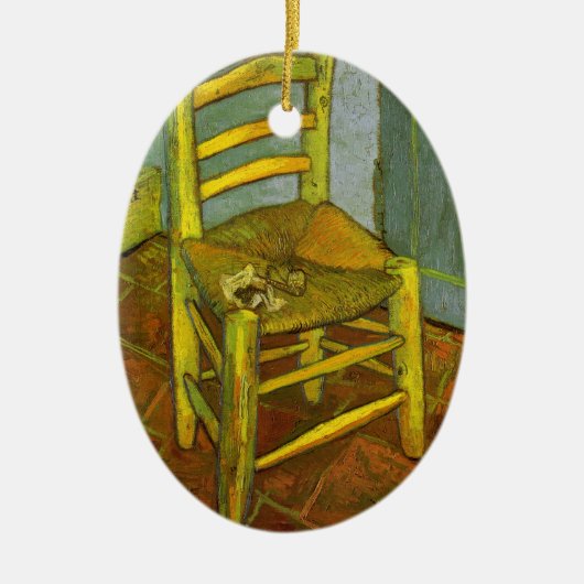 ビンセント・ヴァン・ゴッホ – ビンセントの椅子と彼のパイプ セラミックオーナメント (正面)