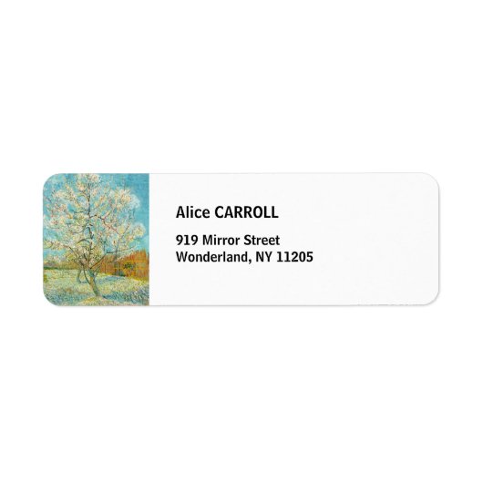 ビンセント・ヴァン・ゴッホ – ピンク・ピーチ・ツリーinブロッサム ラベル (正面)