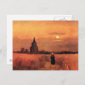 ビンセント・ヴァン・ゴッホ – フィールドの古い塔 ポストカード (正面/裏面)