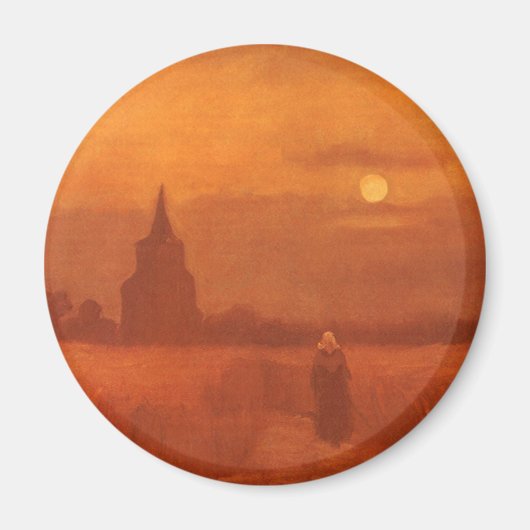 ビンセント・ヴァン・ゴッホ – フィールドの古い塔 マグネット (正面)