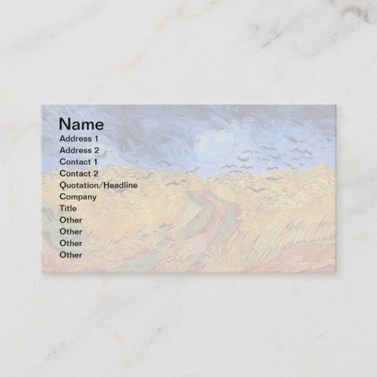 ビンセント・ヴァン・ゴッホ – ブラックカラスと小麦フィールド 名刺 (正面)