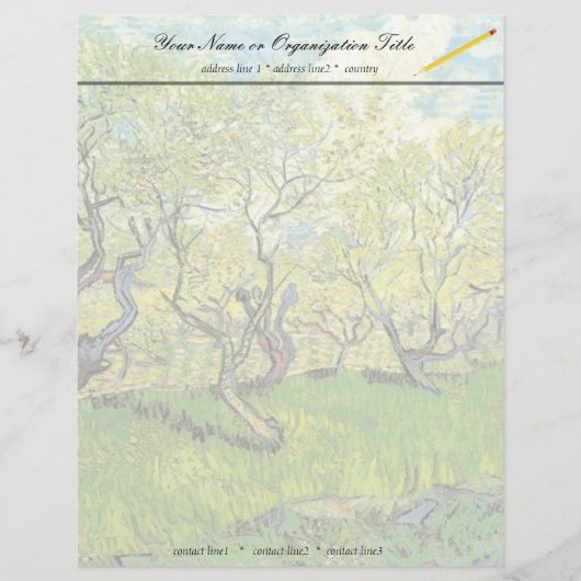 ビンセント・ヴァン・ゴッホ・ブロッサムの果樹園。 レターヘッド (正面)