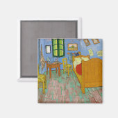 ビンセント・ヴァン・ゴッホ・ベッドルーム。印象主義ヴィンテージ マグネット (正面/裏面)