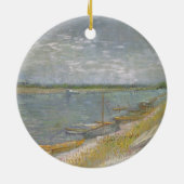 ビンセント・ヴァン・ゴッホ – ボートを漕ぐ川の眺め セラミックオーナメント (裏面)
