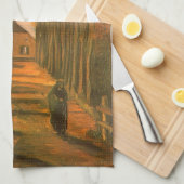 ビンセント・ヴァン・ゴッホ – ポプラの並木道in秋 キッチンタオル (四つ折り)