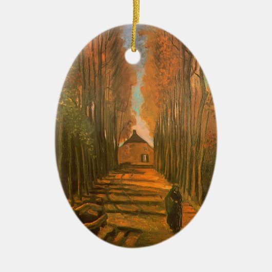 ビンセント・ヴァン・ゴッホ – ポプラの並木道in秋 セラミックオーナメント (正面)