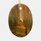 ビンセント・ヴァン・ゴッホ – ポプラの並木道in秋 セラミックオーナメント (裏面)