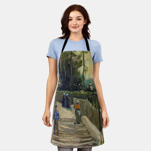 ビンセント・ヴァン・ゴッホ – モンマルトルの坂道 エプロン (着用した状態)