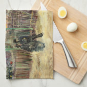 ビンセント・ヴァン・ゴッホ – モンマルトルの通りシーン キッチンタオル (四つ折り)